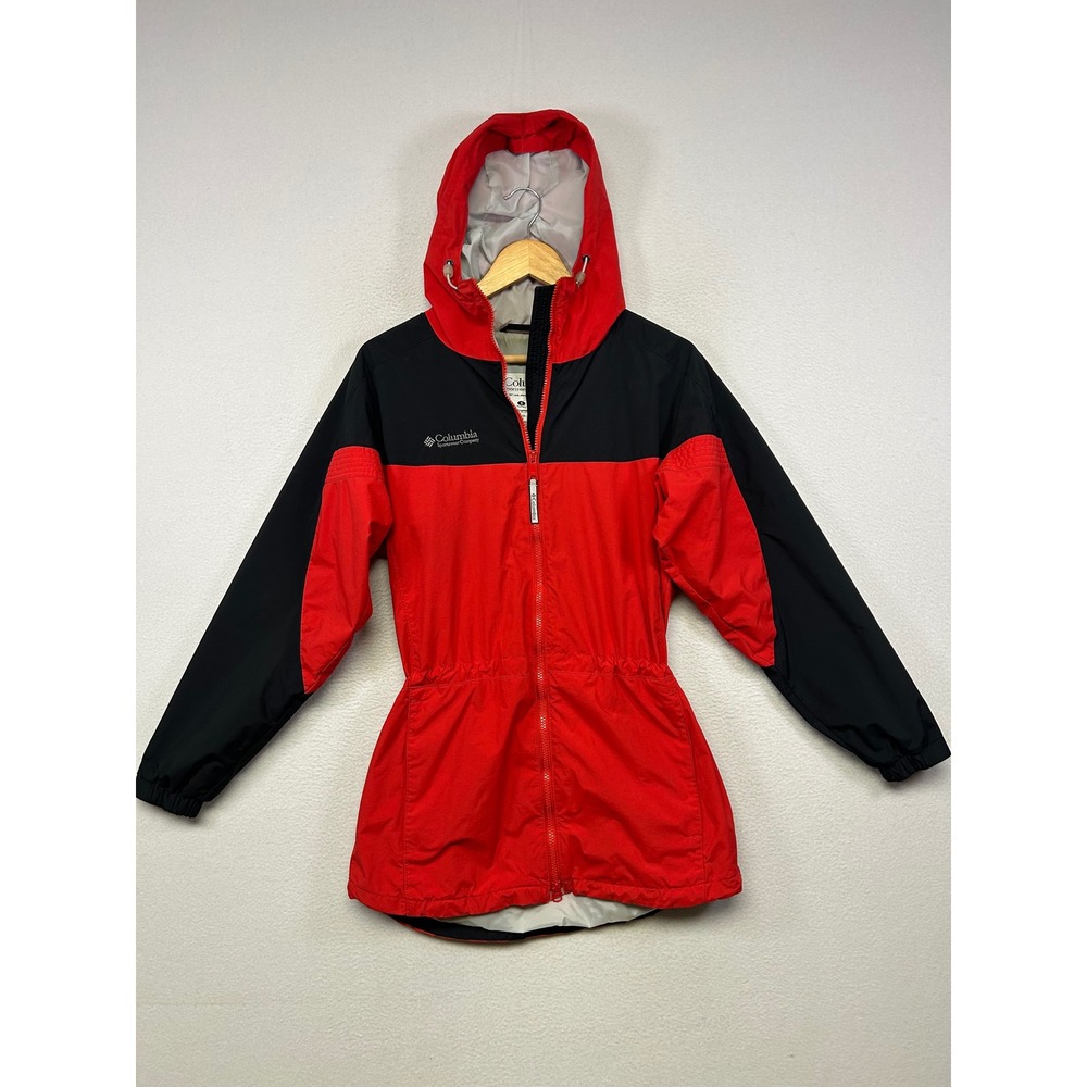 Vintage Gorpcore Columbia Sportswear Womens S Red Colorblock Windbreaker Jacket